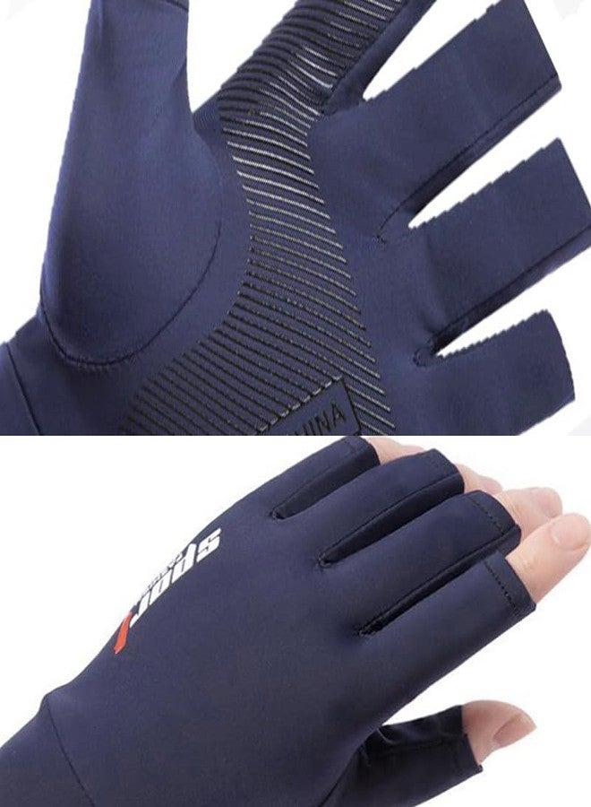 CaySep Men UV Protection Fishing Gloves Summer Outdoor Non Slip Fingerless Gloves for Hiking Driving Cycling Gloves - Image 5